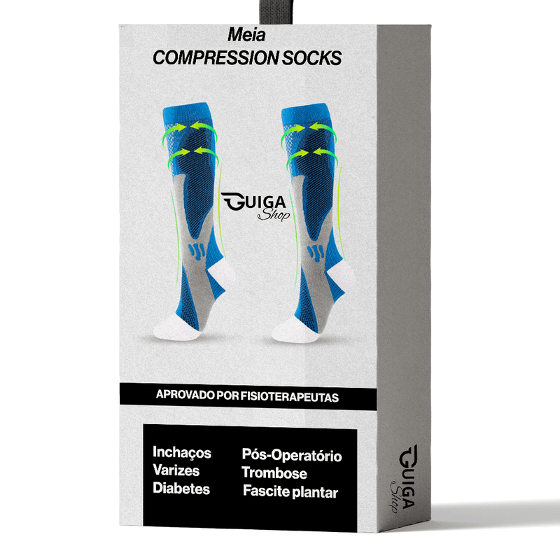 Meia Compression Socks - Alívio Imediato de Dores - COMPRE 1 PAR LEVE 2! - Rumo ao milhão💸