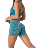 Shorts sem costura camuflado - Minha loja