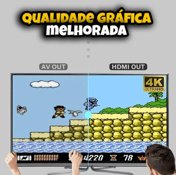 Vídeo Game Retrô Stick 10.000 Jogos GameMania + 2 Controles Sem Fio de Brinde - Rumo ao milhão💸